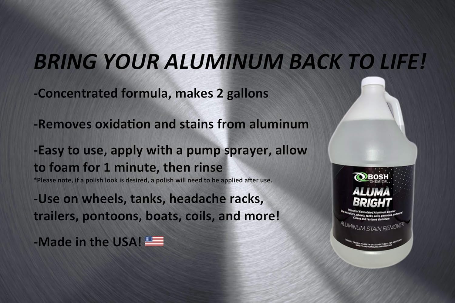 Aluminum Cleaner & Brightener & Restorer (2 Gallon Case) Pack of 2 V7613