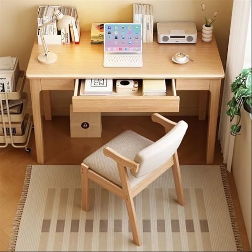 Brown Wood Writing Desk and Chair Set N4002
