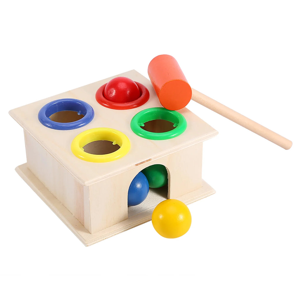 Wooden Ball Hammer Box Whack A Mole Game D438794