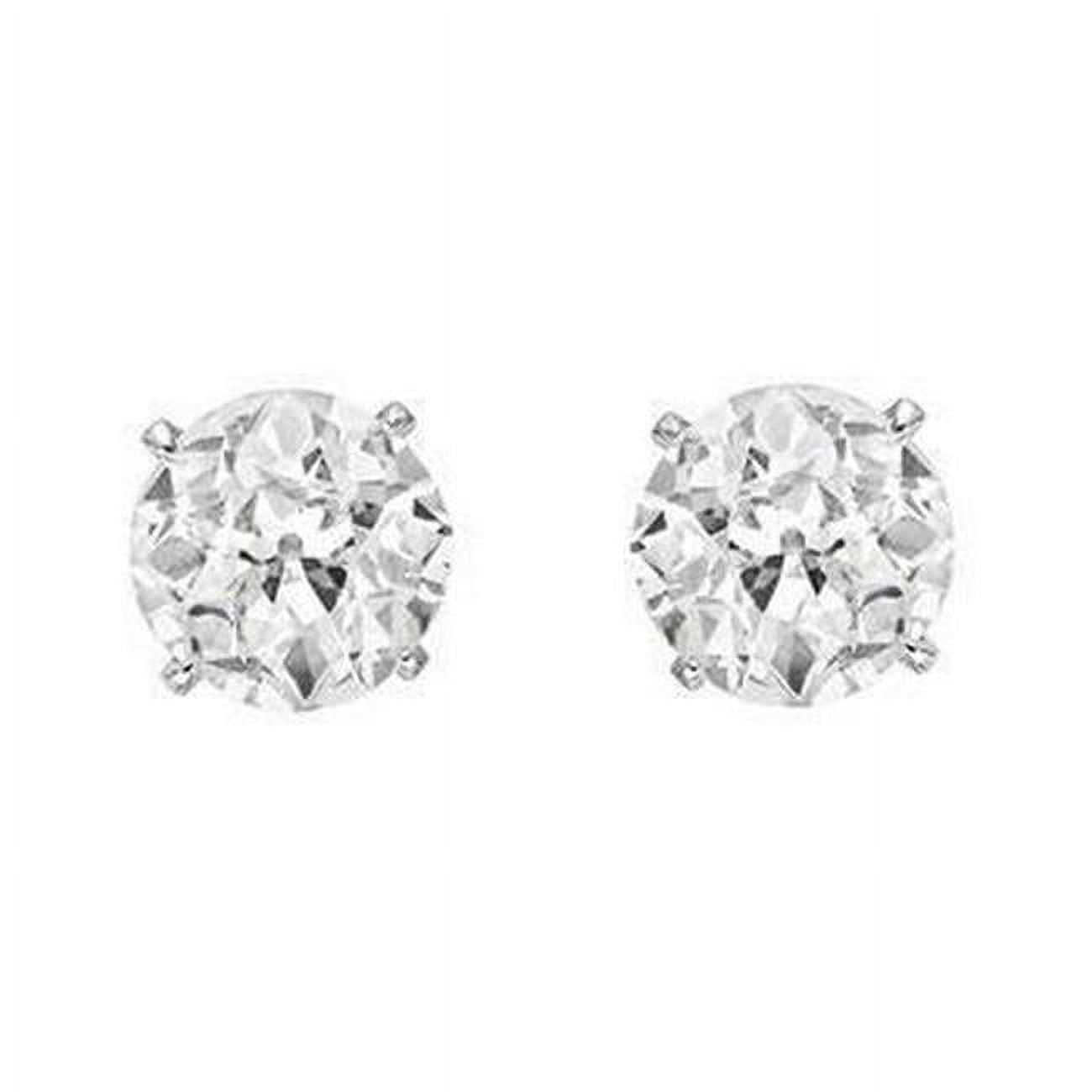 1.60 CT Old Miner Diamond Stud Earring, 14K White Gold A29223
