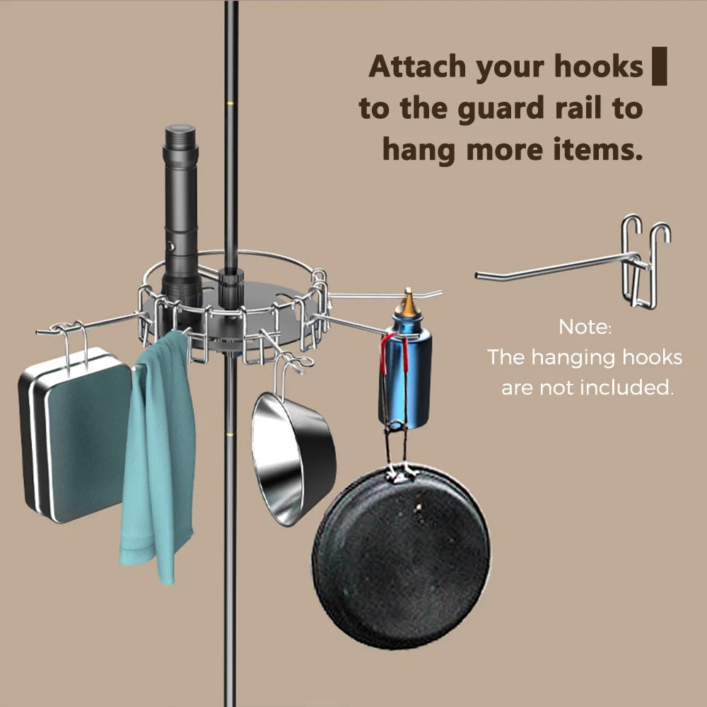 Collapsible Camping Lamp Pole Adjustable Heights Lightweight Aluminum Alloy Lantern Hanger G109745