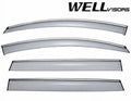 Side Window Wind Deflector Visors with Chrome Trim H9969