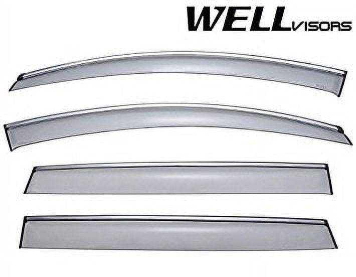 Side Window Wind Deflector Visors with Chrome Trim H9969