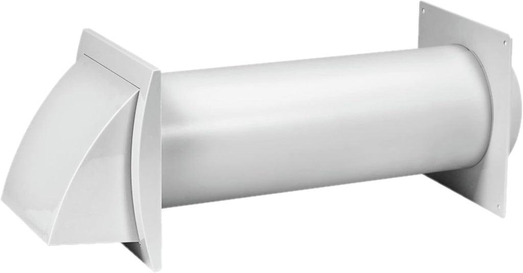 White Louvered Dryer Vent Hood with Pipe and Duct Connector, Pack of 2 S439