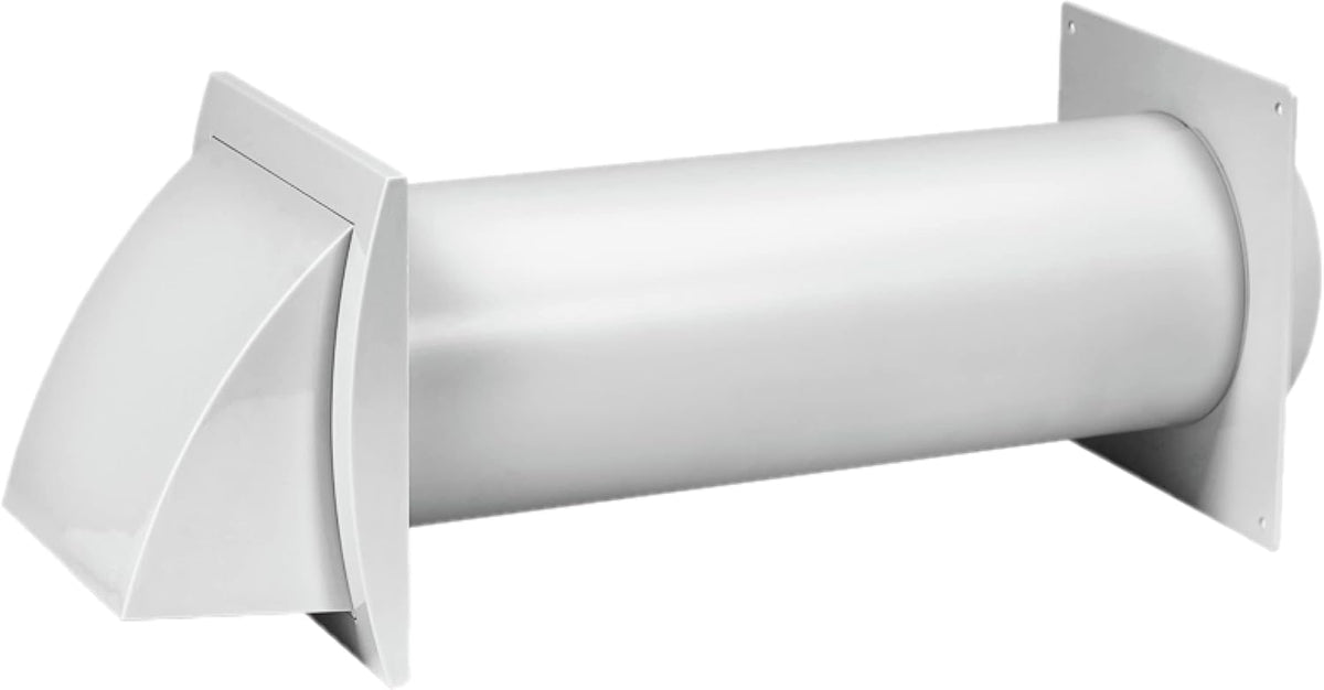 White Louvered Dryer Vent Hood with Pipe and Duct Connector, Pack of 2 S439