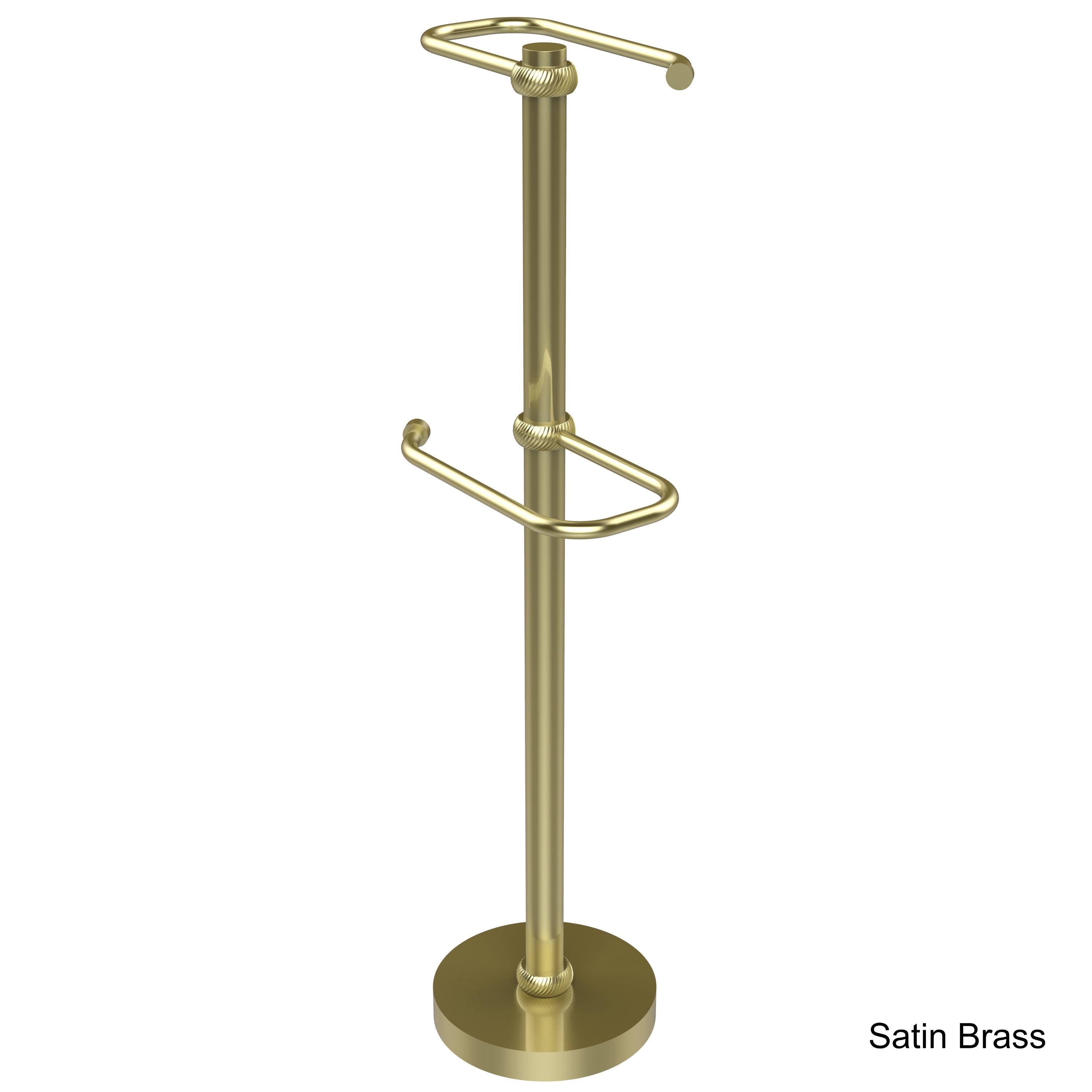 Satin Brass Free Standing Toilet Tissue Stand U206