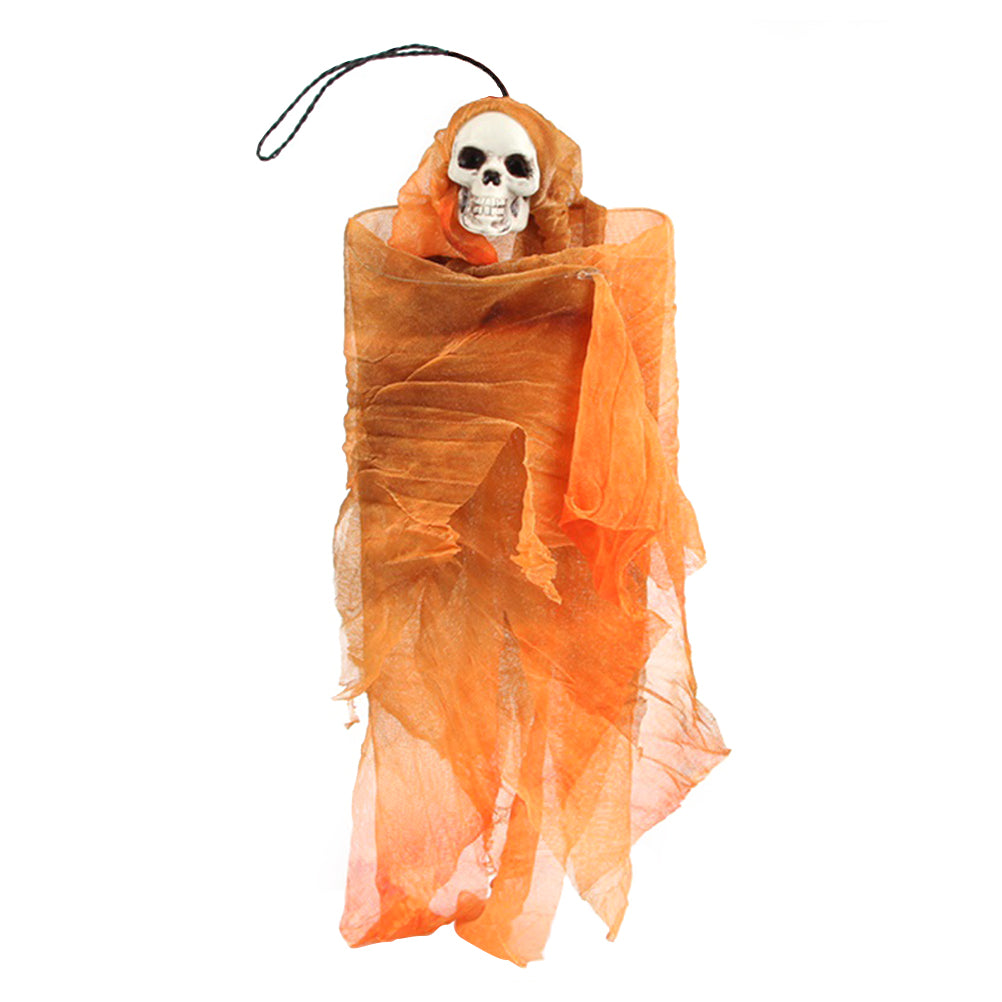 Orange Halloween Skull Doll Decoration Prop X9426