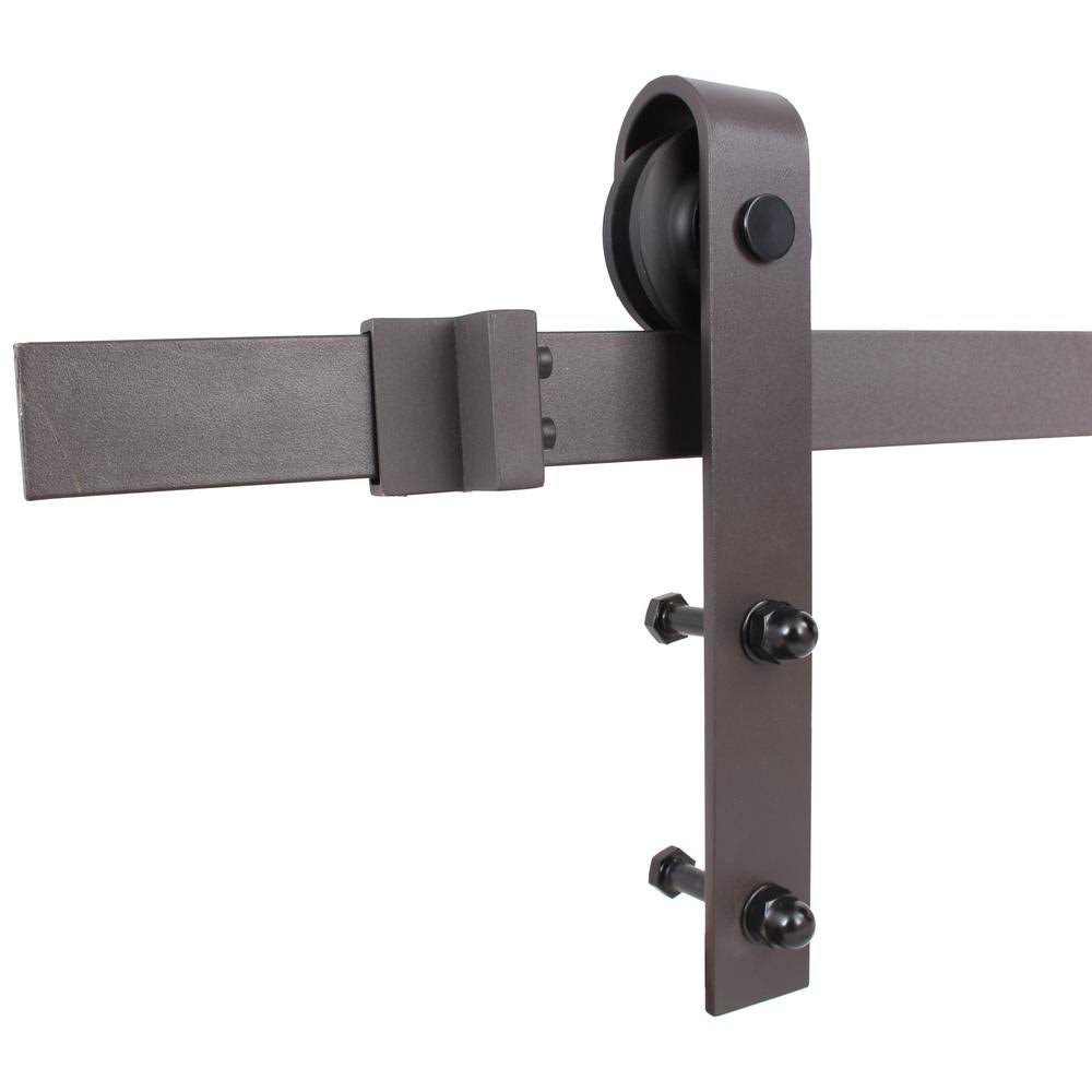 Charcoal Black Stained Wood Interior Sliding Barn Door with Hardware Kit I867