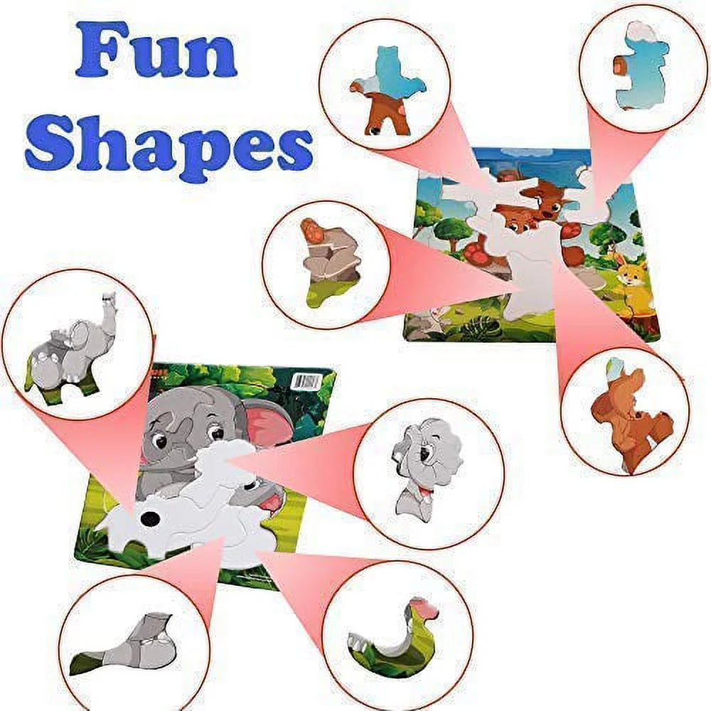 Preschool Jigsaw Puzzles 10 and 11 pcs Cardboard Puzzle with Tray Educational Toy H77013