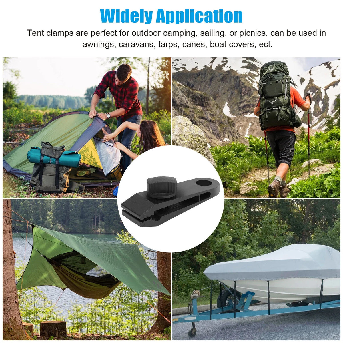 Reusable Heavy Duty Tent Clips for Tarp Awning Clamp Holder S9027