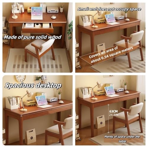 Brown Wood Writing Desk and Chair Set N4002