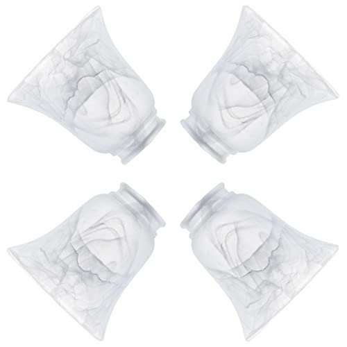 Set of 4 Clear & Frosted Glass Ceiling Fan Light Covers, 2-1/8" Fitter Size, 4-4/5" high x 5" Diameter O27701