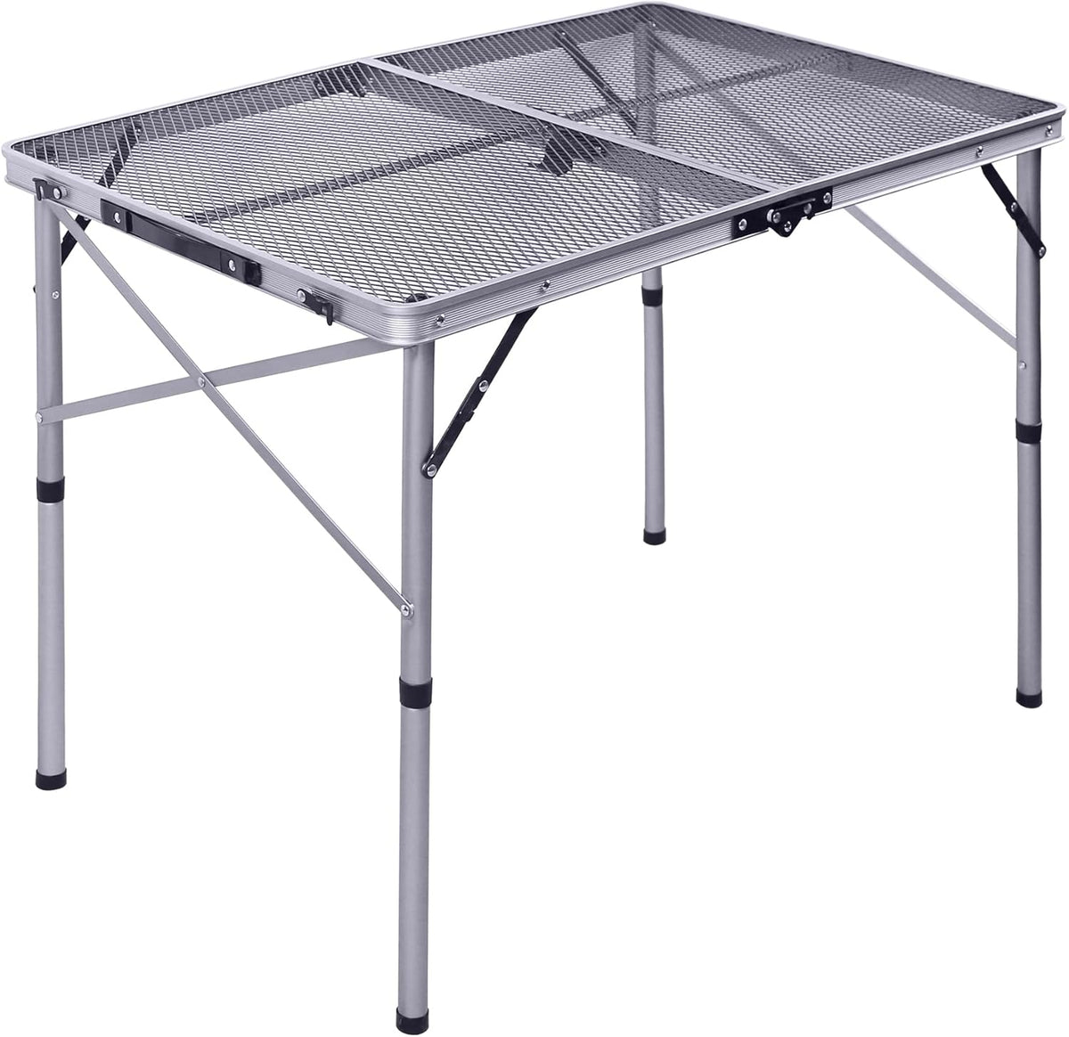 Silver Aluminum Portable Folding Grill Table D258475