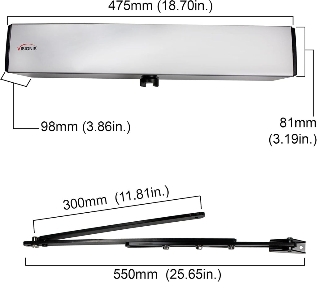 Slim Electric Automatic Door Opener with Built-in Receiver and 2 Wireless Remotes P74242