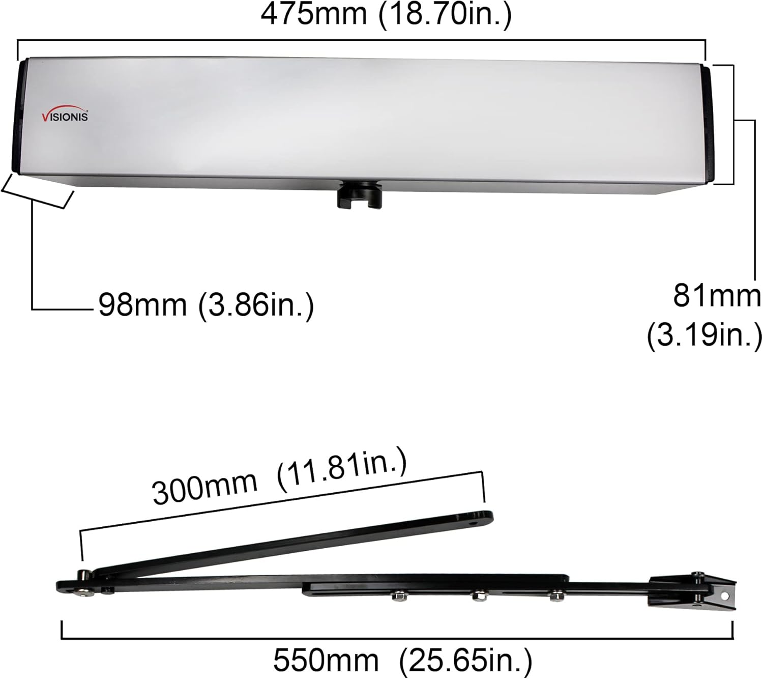 Slim Electric Automatic Door Opener with Built-in Receiver and 2 Wireless Remotes P74242