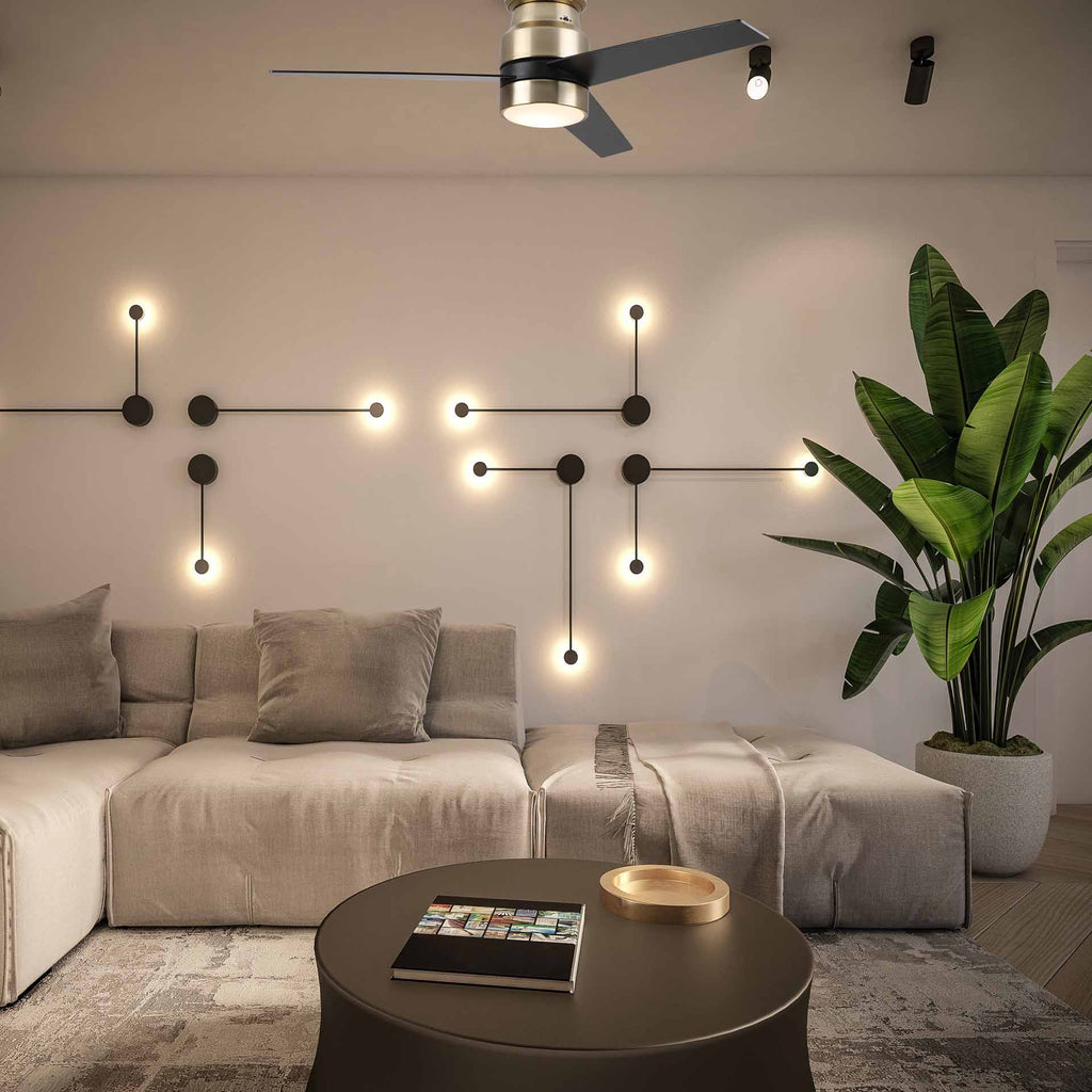 Gold LED Smart Ceiling Fan with Light Kit and Wall Control K971409