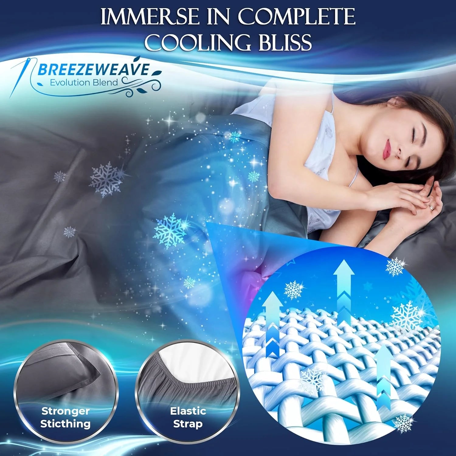Cooling Viscose Microfiber Bed Sheets Set 4pcs U583594