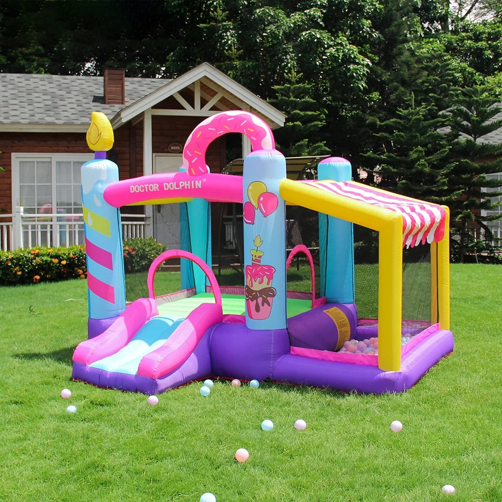 Inflatable Slide Bouncer House with Ball Pool and Storage Bag U420