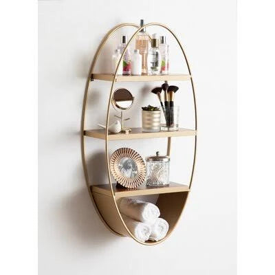 3 Piece Oval Solid Wood Accent Shelf N6349