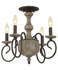 Rustic Black Semi Flush Mount Light K500
