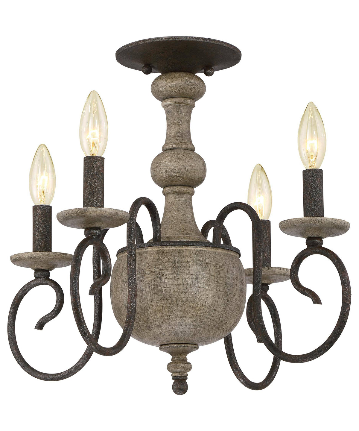 Rustic Black Semi Flush Mount Light K500