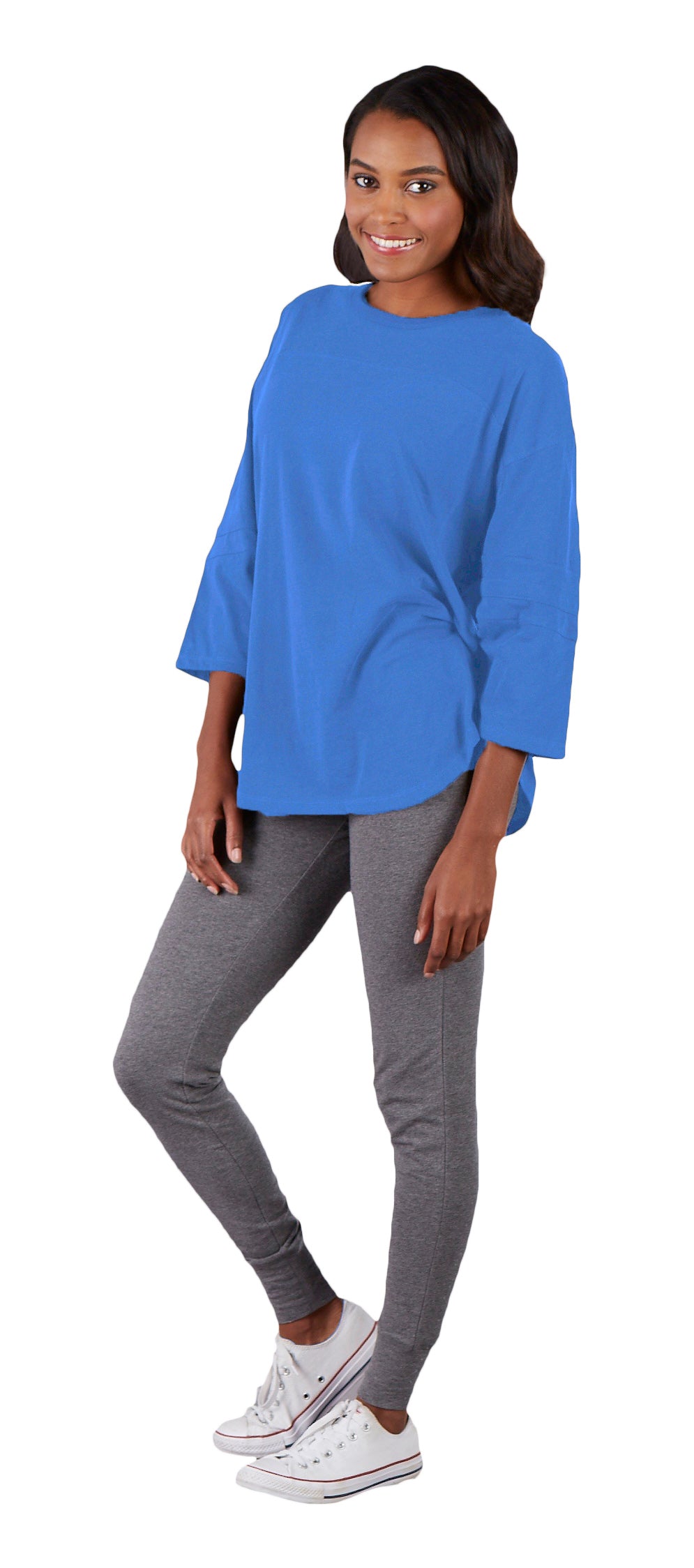 Beach Blue 3/4 Sleeve Vintage Jersey X4540