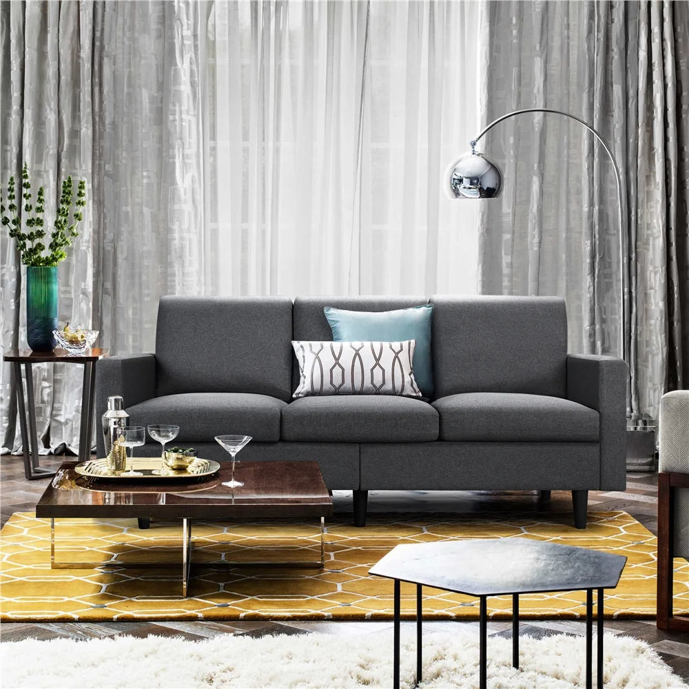 Gray Linen 3-Seater Sofa I281959