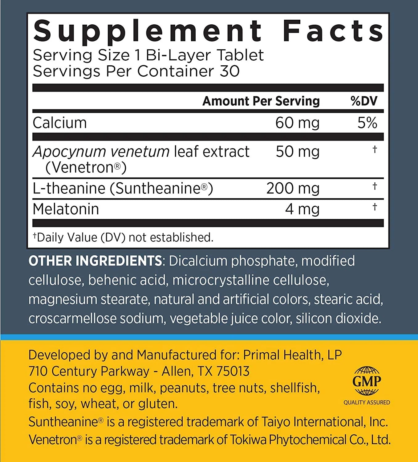 Time Release Melatonin With L-Theanine & Venetron F83441