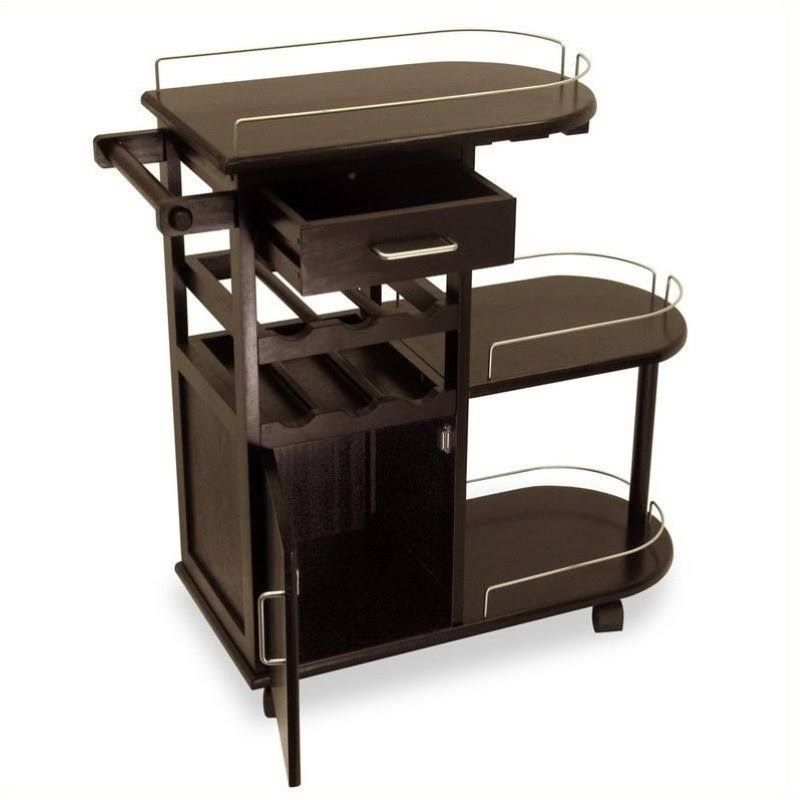 Espresso Beechwood Entertainment Cart D57324