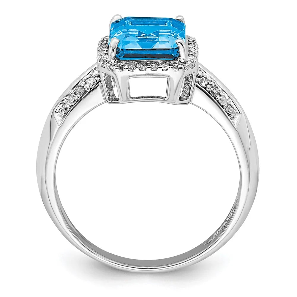 Blue Topaz & Diamond Ring Q39630