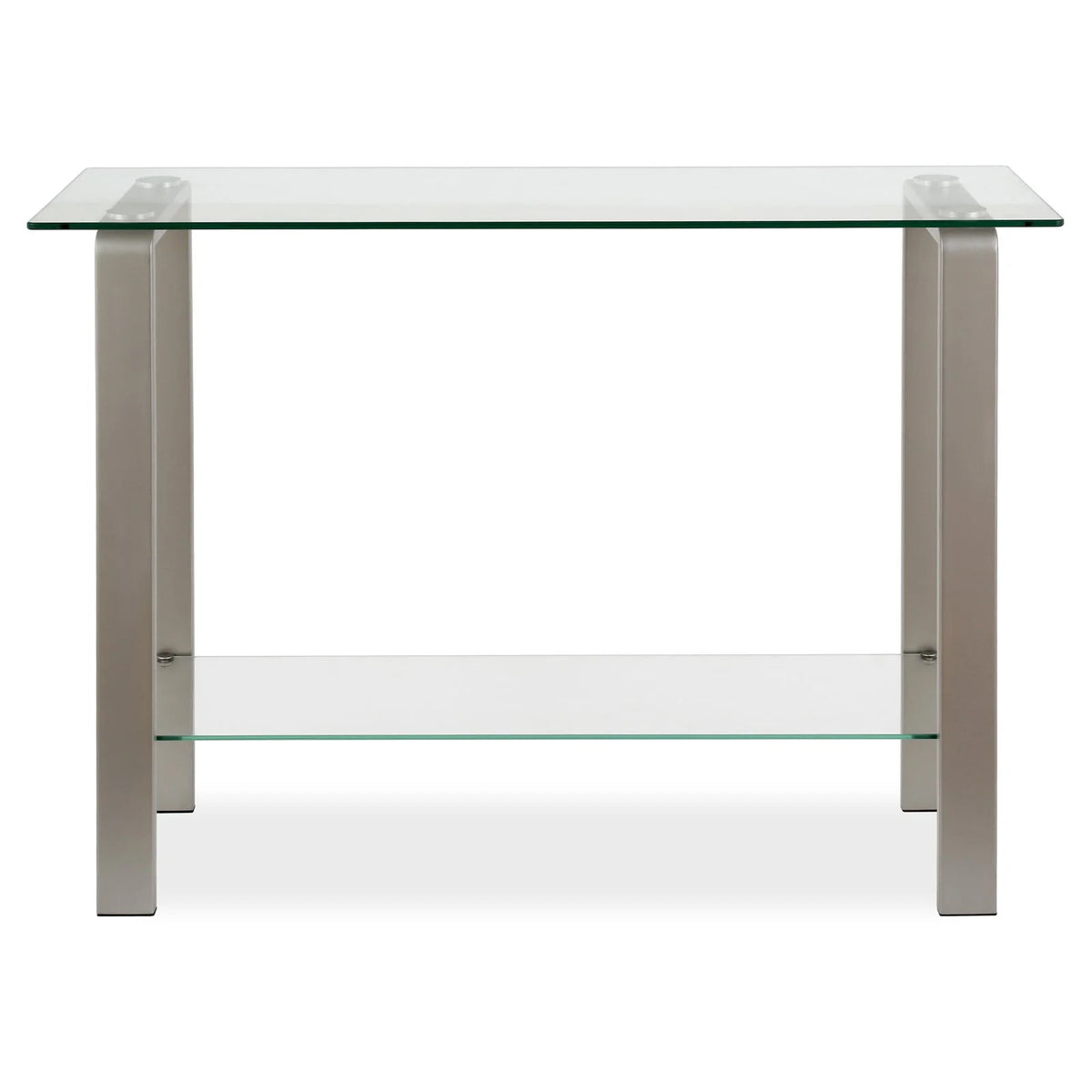 42" Nickel Metal/Glass Console Table Z5346
