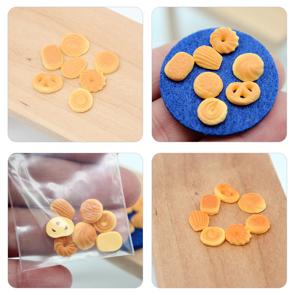 14 Pcs Dollhouse Mini Danish Cookies Decor Accessories V177