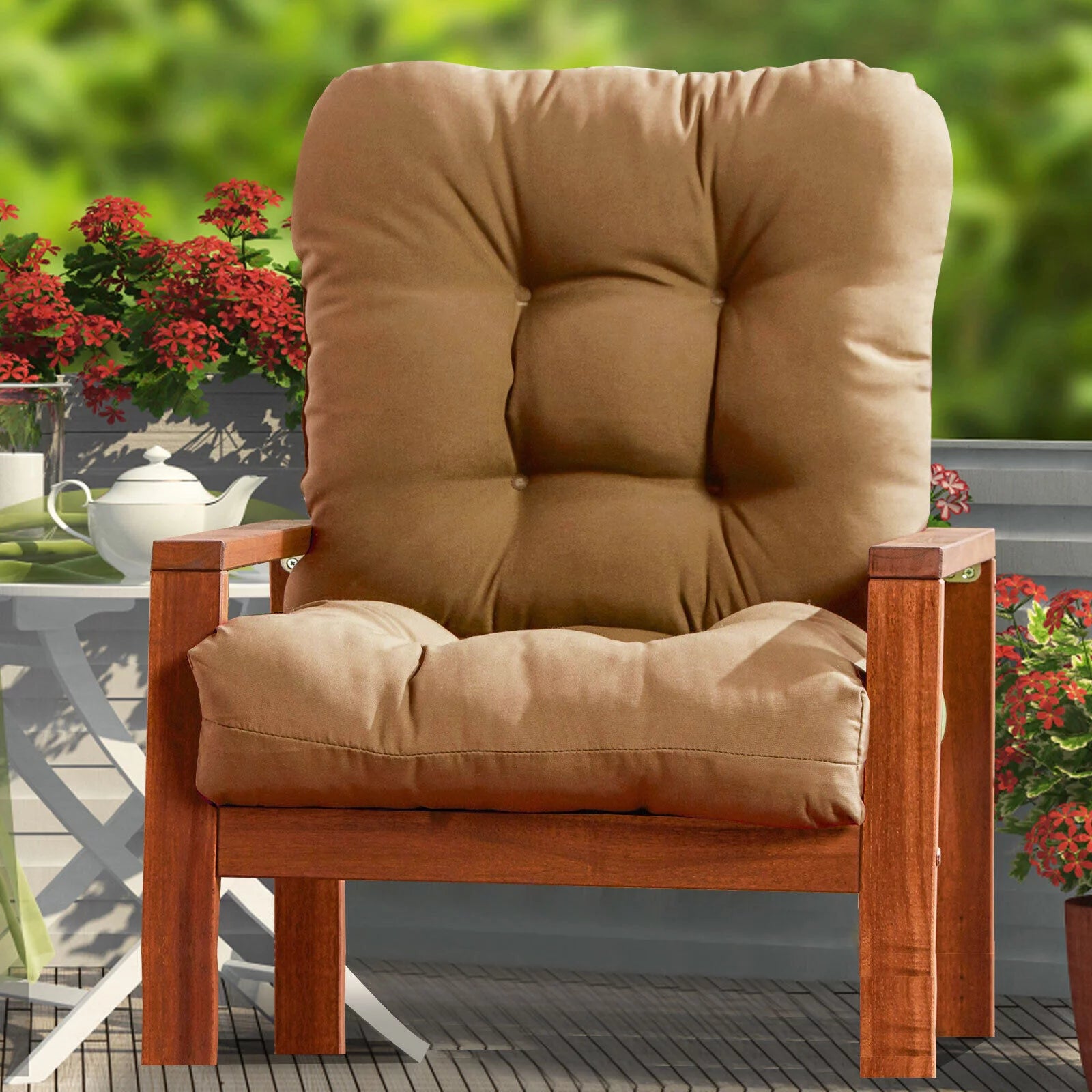 Light Brown Outdoor Seat Cushion X92177