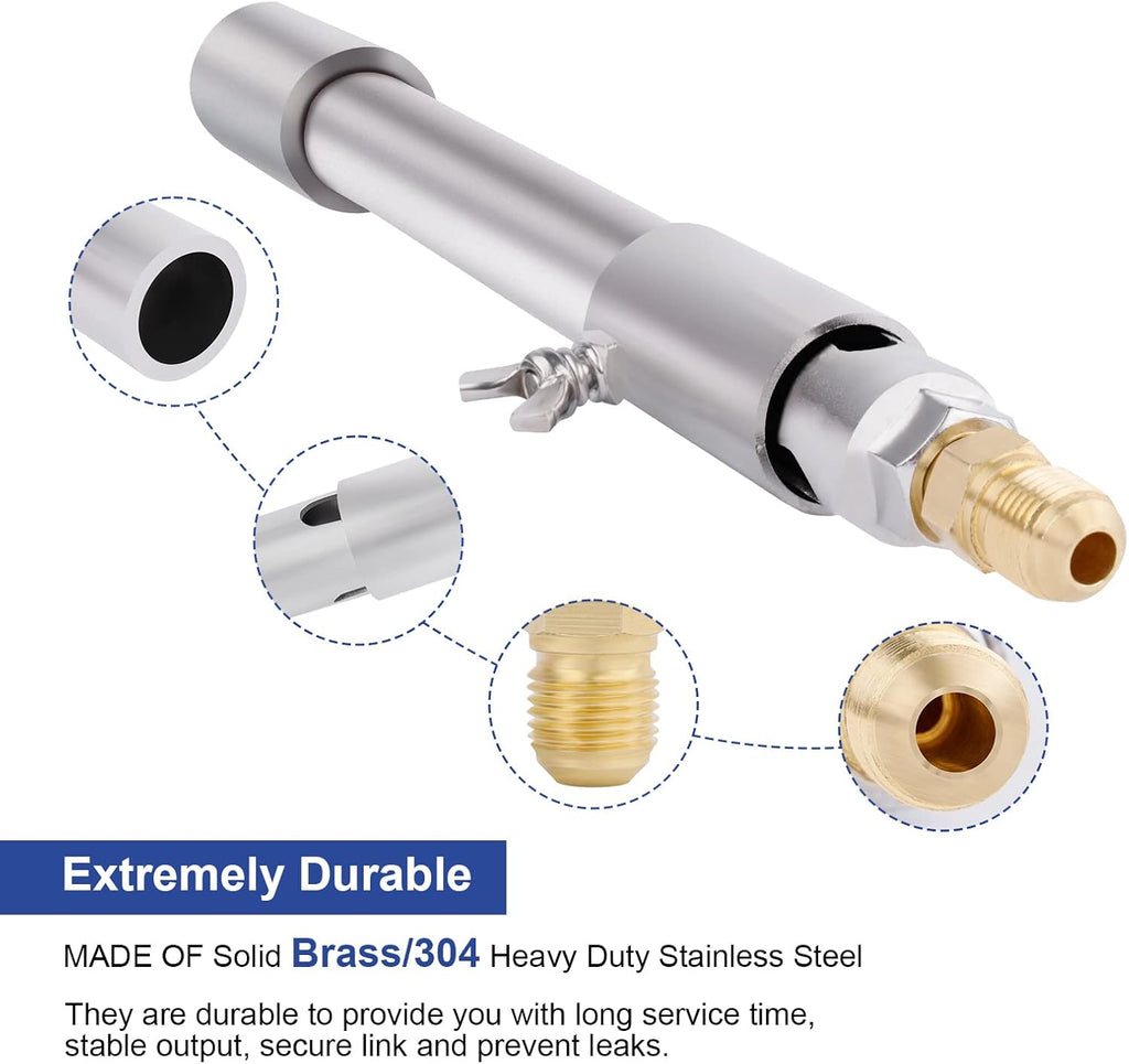 Stainless Steel Burner, 135,000 BTU, Brass Gas Fitting, Adjustable Flame, Pack of 2 B41877