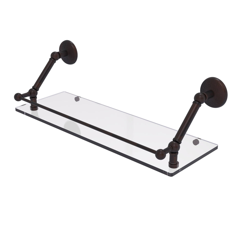 Polished Brass Floating Glass Shelf with Gallery Rail Y4303