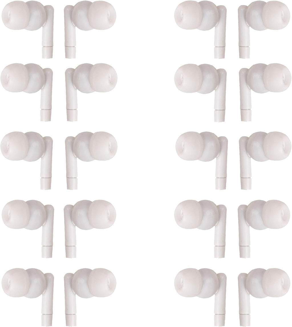 White Headphones 3.5mm Disposable Earbuds 50 Pack K380636