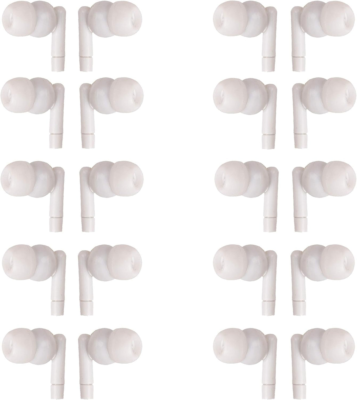 White Headphones 3.5mm Disposable Earbuds 50 Pack K380636