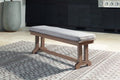 Brown Outdoor Dining Bench with Cushion C651616
