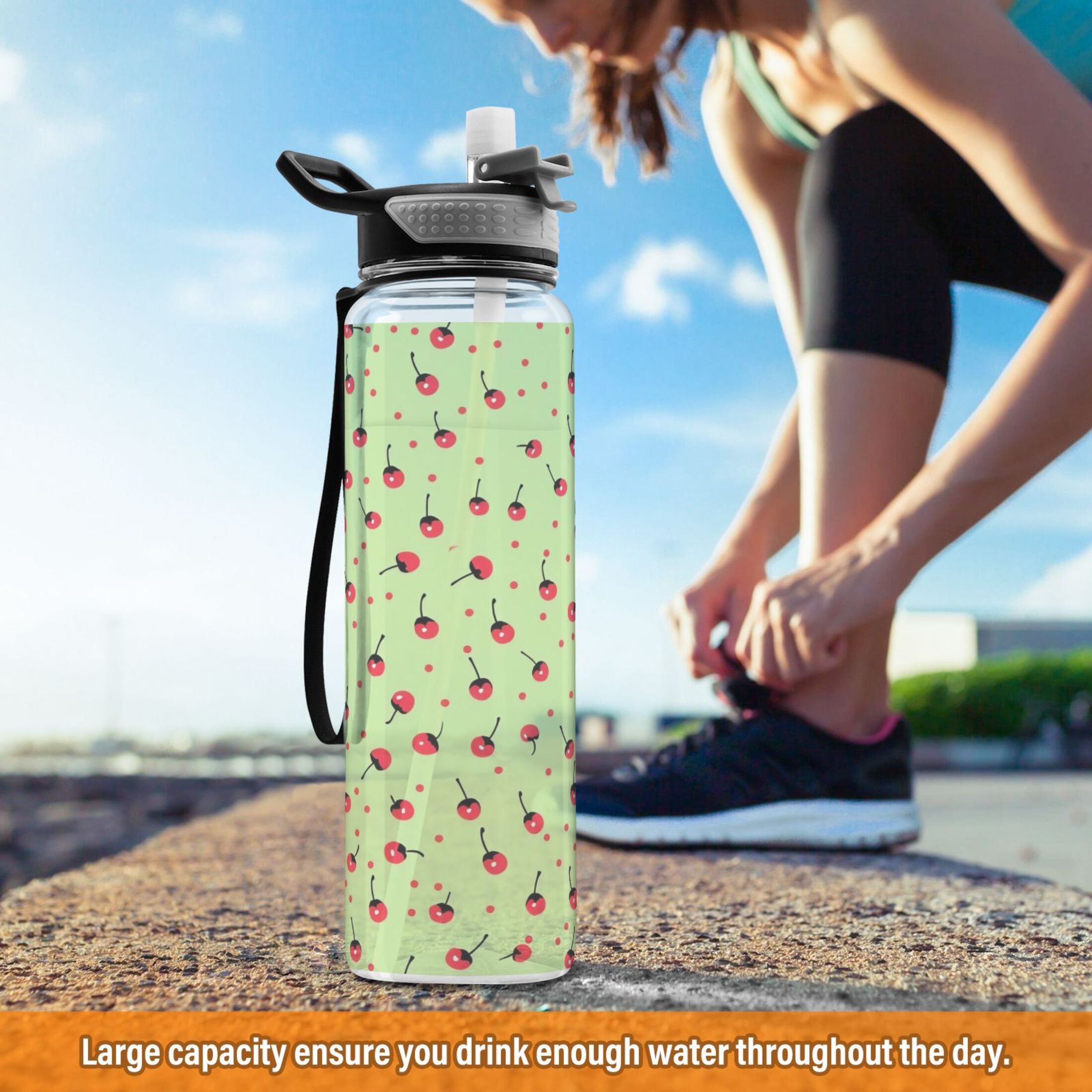 32oz Leakproof Tritan Water Bottle with Straw I444973