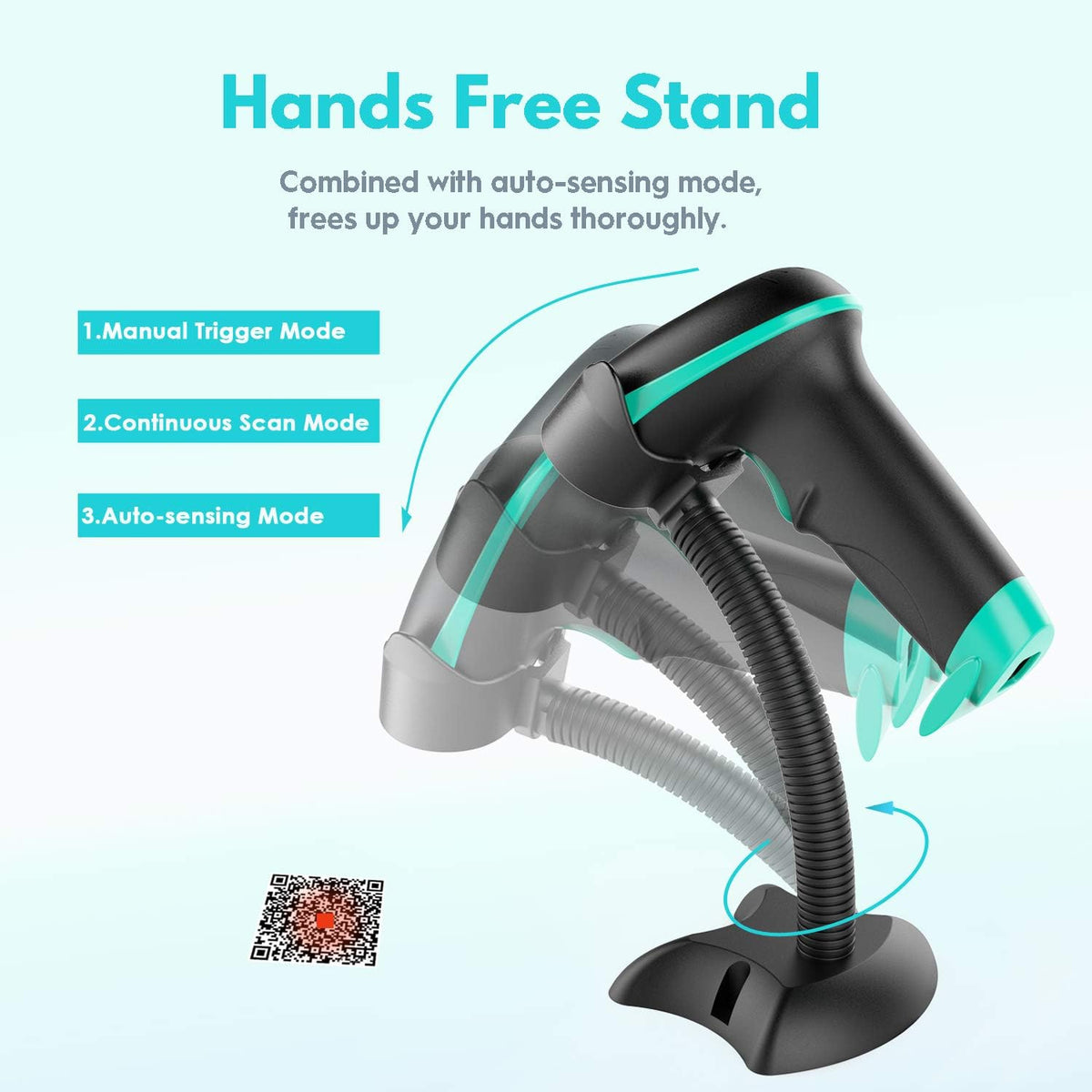 2D Wireless Barcode Scanner with Stand B50019