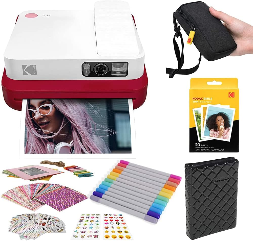 Black Digital Instant Camera for Zink Photo Paper J6039