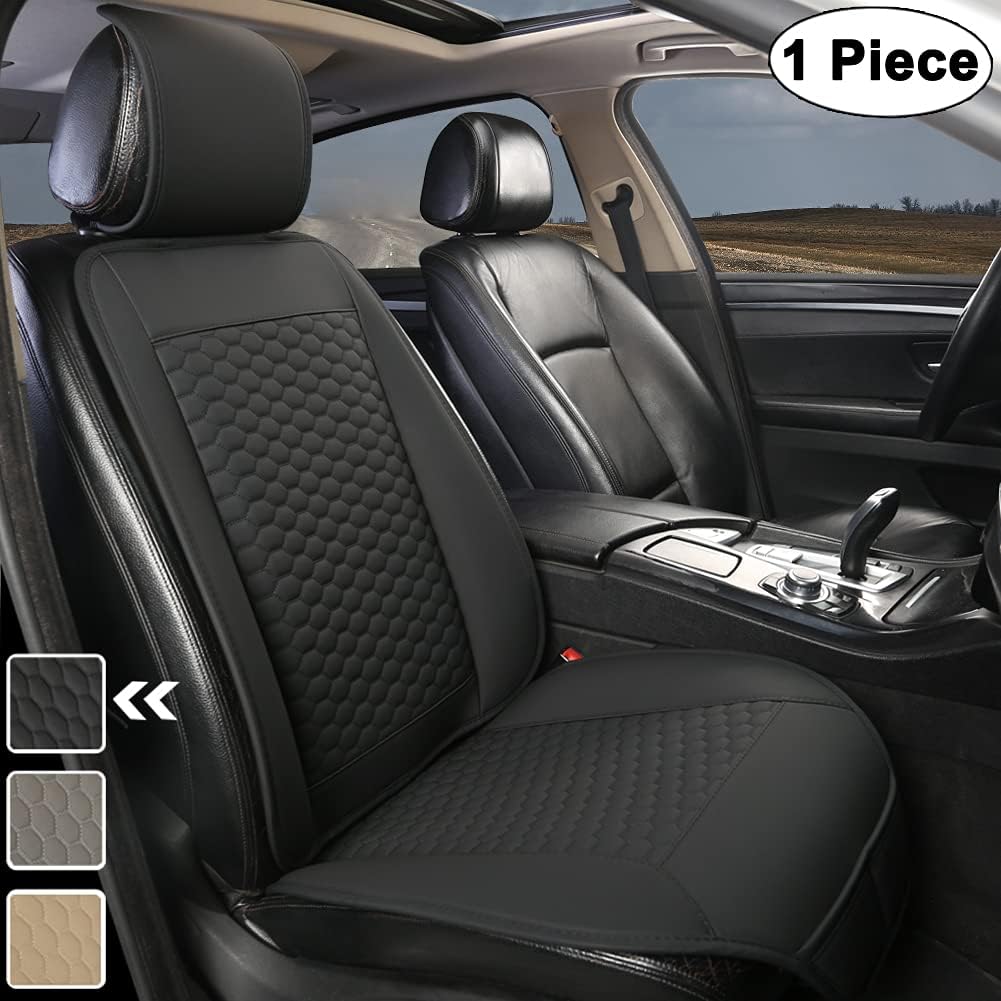 Beige Sideless Car Seat Covers with Lumbar Support and Headrest Cover M979