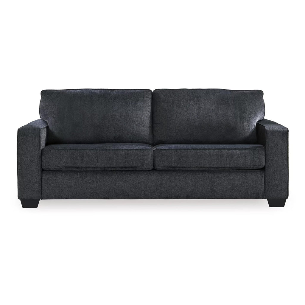 Dark Gray Chenille Sofa with 2 Floral Print Throw Pillows C200046