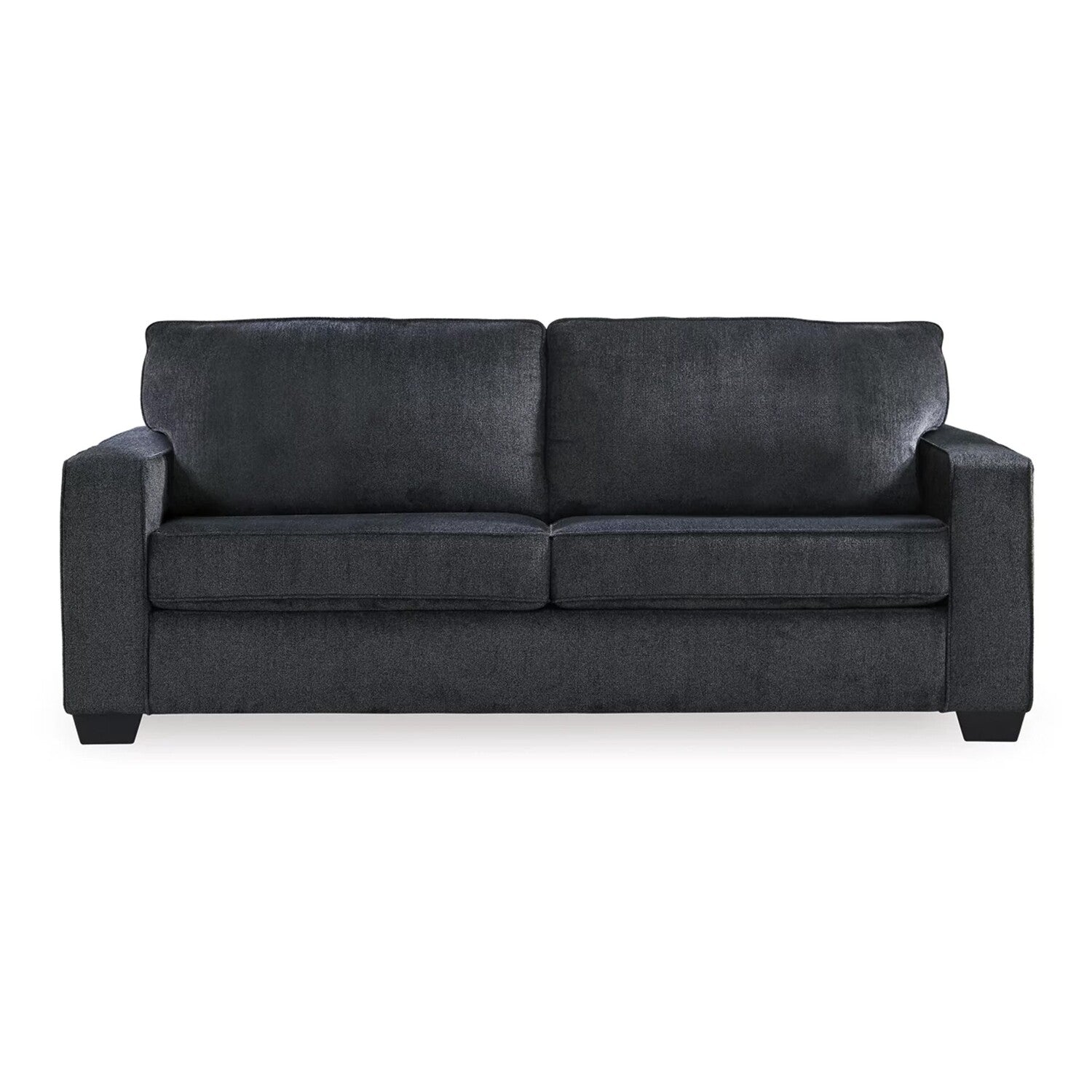 Dark Gray Chenille Sofa with 2 Floral Print Throw Pillows C200046