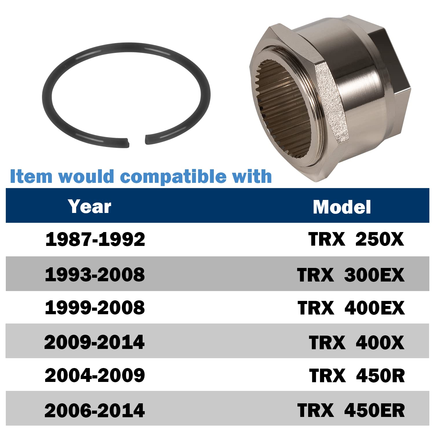 Rear Axle Lock nut Assembly with Jam Sleeve nut and Clips Pack of 2 O9981