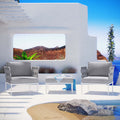 White Gray 3 Piece Aluminum Patio Sectional Sofa Set R463