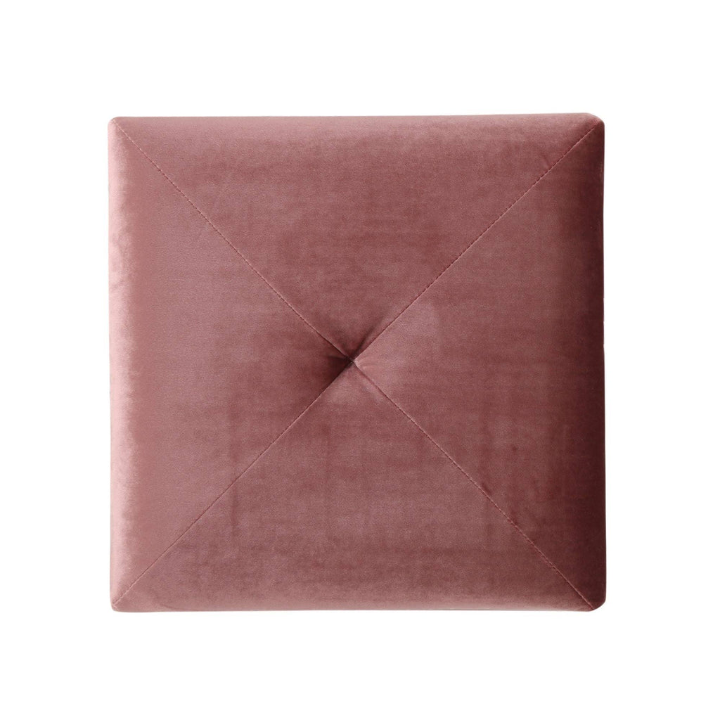 Pink Tufted Square Foot Stool Ottoman N952862
