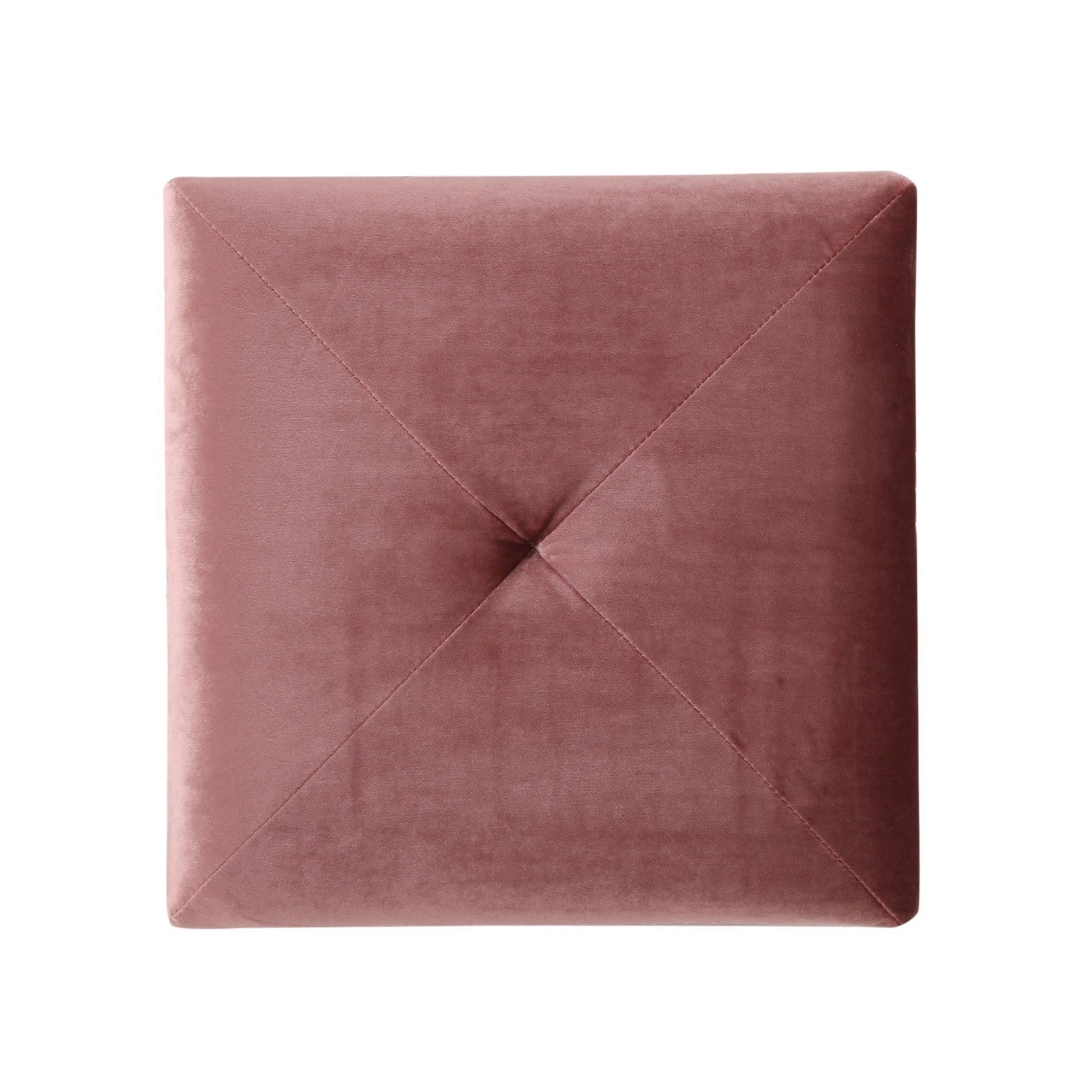 Pink Tufted Square Foot Stool Ottoman N952862