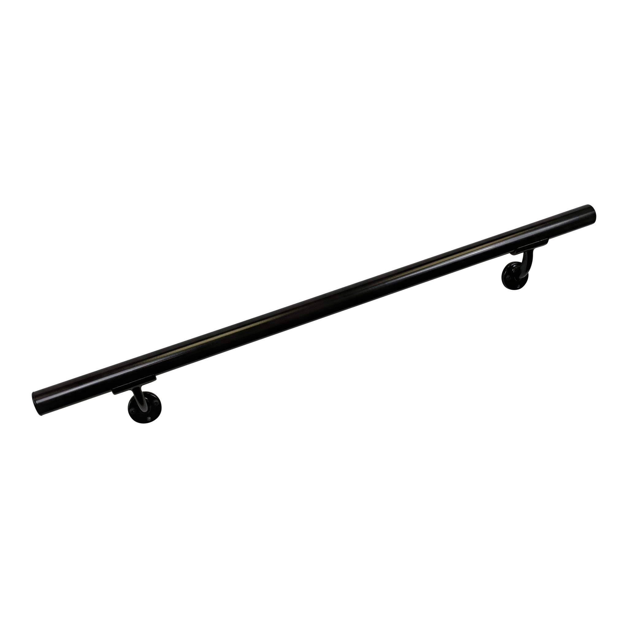 Satin Black Aluminum Handrail Section with Mounts S588