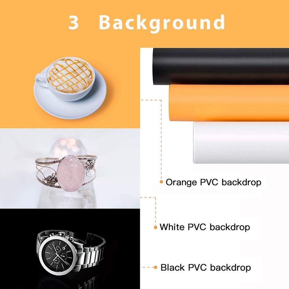 24 x 24 Inch Portable Photo Studio Light Box with LED Lights and 6 Color Backdrops H3594